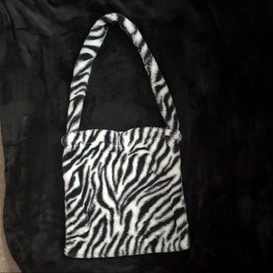 Fluffy zebra bag